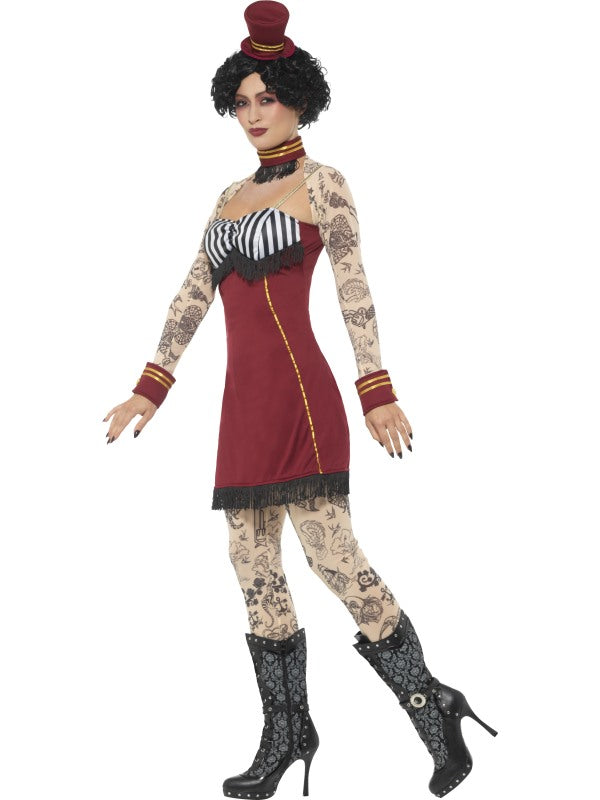 Smiffys Circus Tattoo Lady Damenkostüm – Rotes Kleid & Accessoires - Fasnacht24.ch
