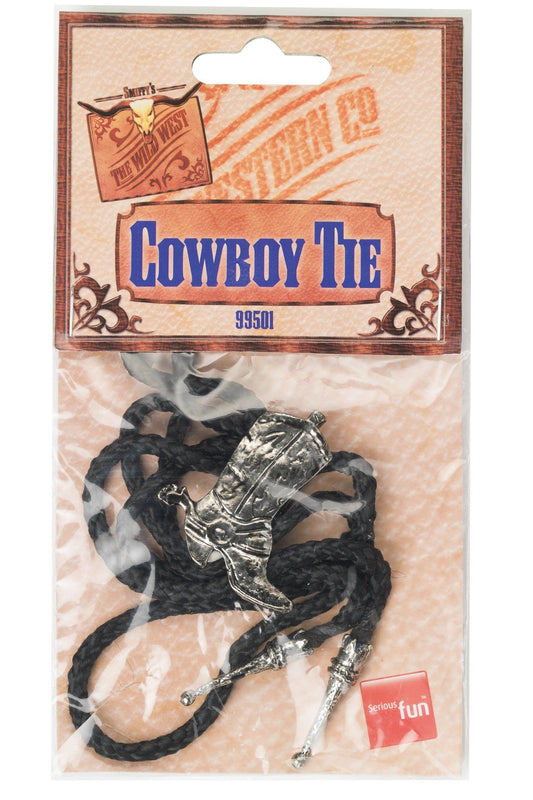 Smiffys Cowboy Boot Lace Krawatte – Silberner Stern, Westernstil - Fasnacht24.ch
