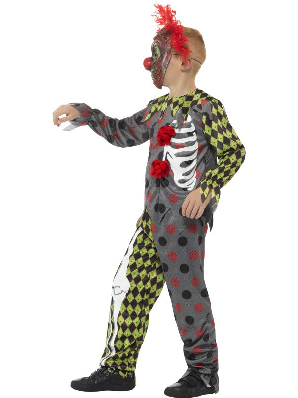 Smiffys Rusty Twisted Clown Kinderkostüm – Grau-Grün Jumpsuit - Fasnacht24.ch