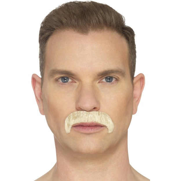 Smiffys Blonde Handgeknüpfter Horseshoe Schnurrbart – Kostüm Bart - Fasnacht24.ch