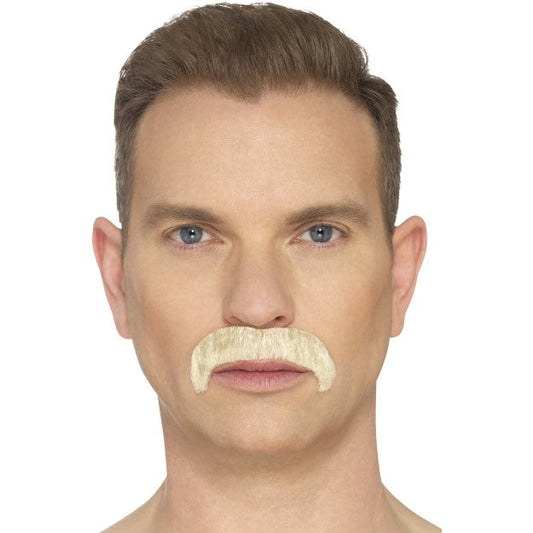 Smiffys Blonde Handgeknüpfter Horseshoe Schnurrbart – Kostüm Bart - Fasnacht24.ch