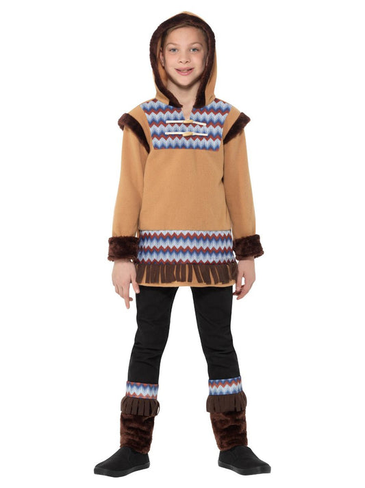 Smiffys Eskimo Arktis Kostüm Jungen – Braun Fleece Winteranzug - Fasnacht24.ch