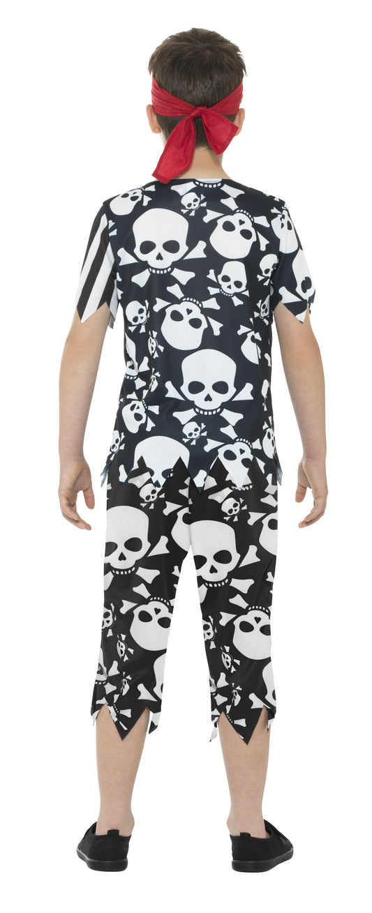 Smiffys Falco Fieser Piratenkostüm für Kinder – Schwarz Weiß Rot - Fasnacht24.ch