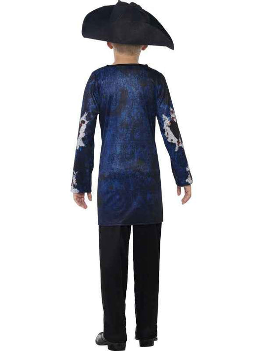 Smiffys Zombie Piraten Halloween Kinderkostüm – Blau-Multicolor, Polyester - Fasnacht24.ch