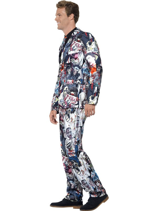 Smiffys Herren Zombie Kostüm – Weiß-Blau Jacke Hose Krawatte - Fasnacht24.ch