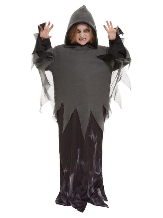 Smiffys Kinder Ghost Ghoul Kostüm – Schwarze Kapuzenrobe - Fasnacht24.ch