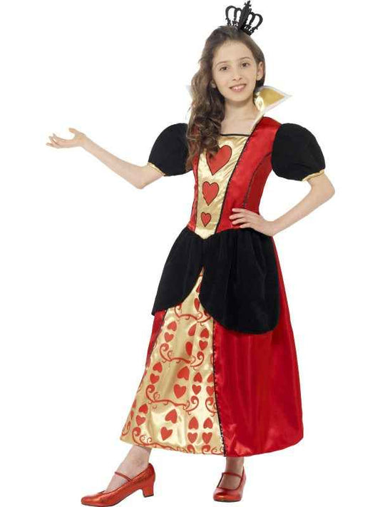 Smiffys Queen of Hearts Kinderkostüm mit Kleid und Glitzerkrone - Fasnacht24.ch – Produktansicht