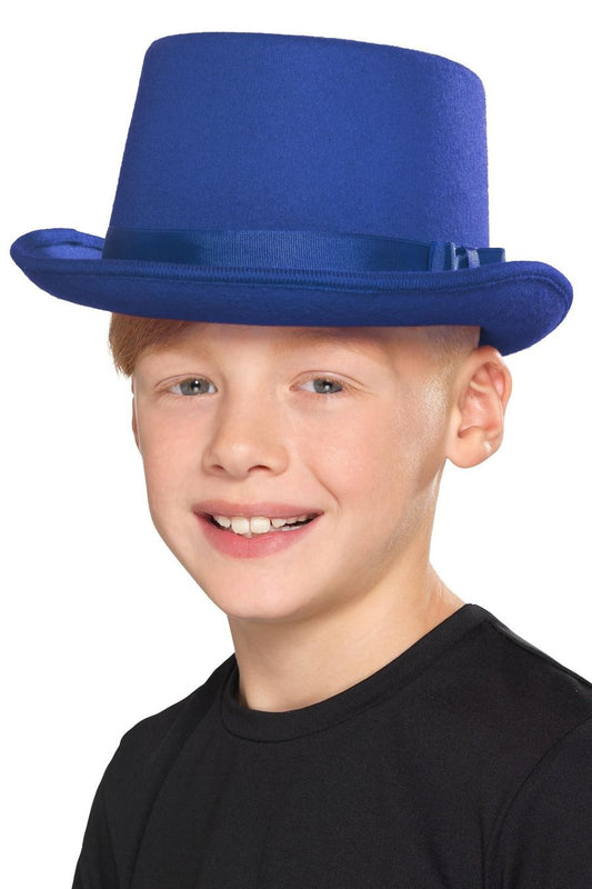Smiffys Klassischer Blauer Zylinderhut – Kinder 6-12 Jahre - Fasnacht24.ch