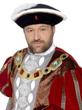 Smiffys König Heinrich VIII Tudor Hut Grau Gold Historisches Kostüm