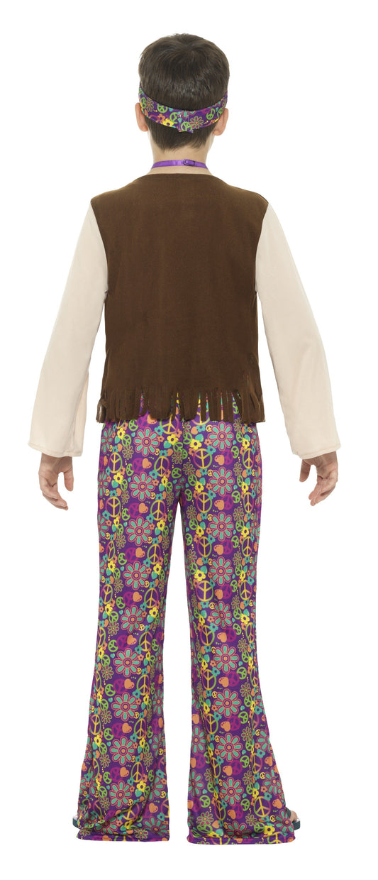Smiffys Hippie Jungenkostüm – Buntes Fransenweste & Schlaghose - Fasnacht24.ch
