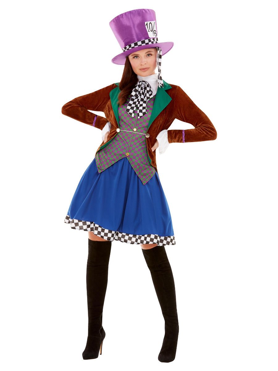Smiffys Miss Mad Hatter Damenkostüm – Alice in Wonderland Teal Jacke - Fasnacht24.ch