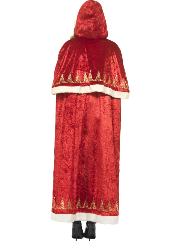 Smiffys Miss Santa Deluxe Weihnachtscape mit Kapuze – Rot Polyester - Fasnacht24.ch