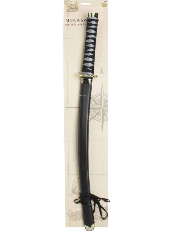 Smiffys Ninja Schwert und Scheide – 73cm, Flexibles ABS, Schwarz-Rot - Fasnacht24.ch