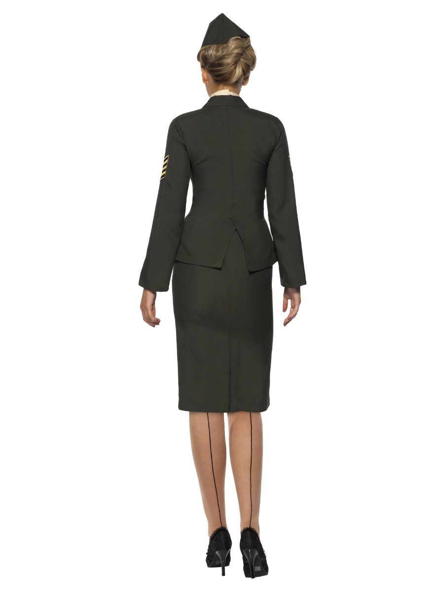 Smiffys Damen Offizier Militärkostüm – Dunkelgrünes Uniform Set - Fasnacht24.ch