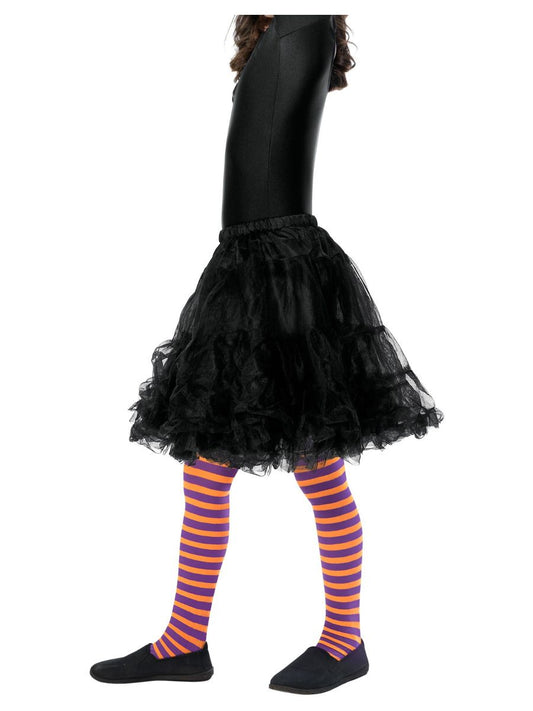 Smiffys Gestreifte Mädchen Strumpfhose Orange-Lila 6-10 Jahre - Fasnacht24.ch