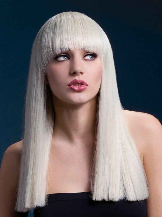Smiffys Alexia Blonde Perücke 48cm hitzeresistent mit Pony auf Fasnacht24.ch