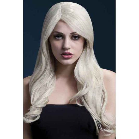 Smiffys Blonde Perücke 66cm – Leicht Gewellt, Seitenscheitel - Fasnacht24.ch