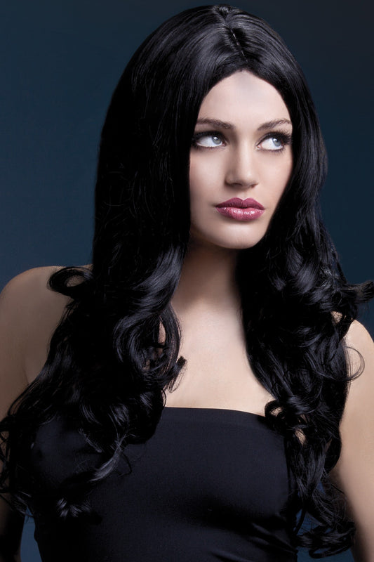 Smiffys Rhianne Deluxe Schwarze Lange Perücke – 66 cm, Hitzebeständig