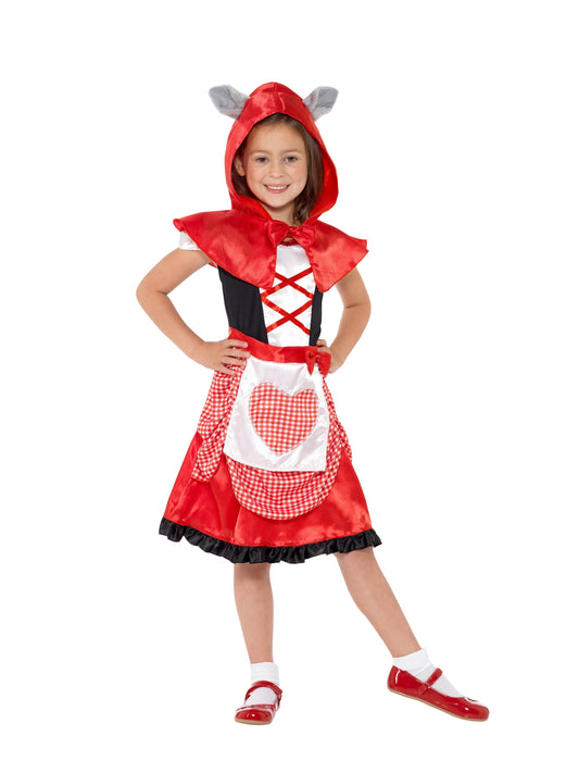 Smiffys Rotkäppchen Kinderkostüm – Rot Kariertes Kleid mit Wolfsohren - Fasnacht24.ch