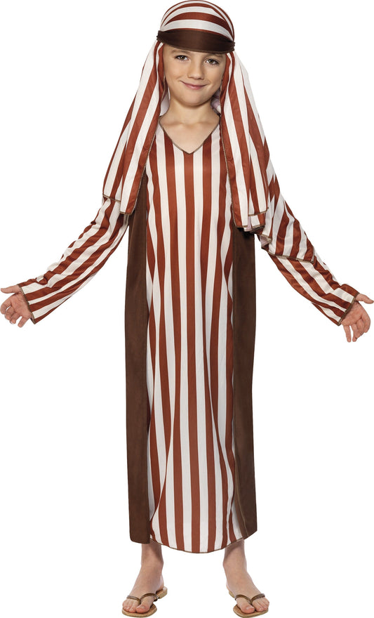 Smiffys Schäfer Krippenspiel Kinderkostüm Weiss-Braune Robe mit Kopfbedeckung – Produktansicht