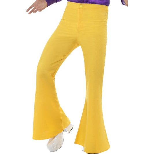 Smiffys Gelbe 70er Jahre Herren Schlaghose – Flared Trousers Retro - Fasnacht24.ch