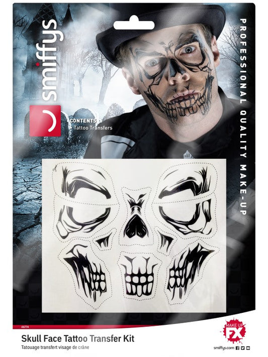 Schminkset Smiffys Schädel Tattoo Transfer FX Makeup Für Halloween - Fasnacht24.ch – Produktansicht