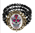 Smiffys Tag der Toten Guadalupe Armband Schwarz Beads mit Totenschädel - Fasnacht24.ch – Produktansicht