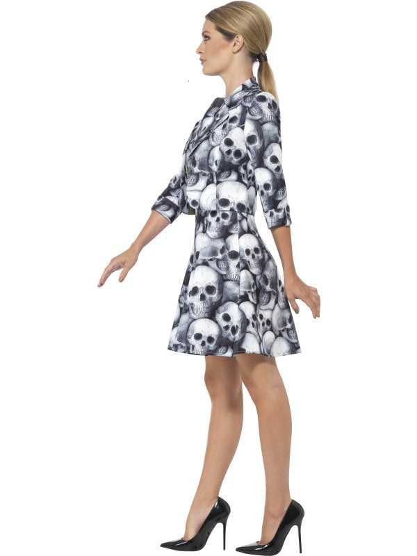 Smiffys Damen Kostüm Set – Schwarzes Totenkopf Kleid & Jacke - Fasnacht24.ch
