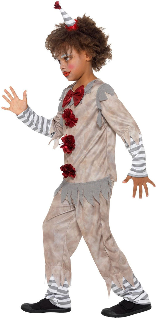 Smiffys Vintage Clown Kostüm für Jungen – Grau-Weiß-Rot - Fasnacht24.ch