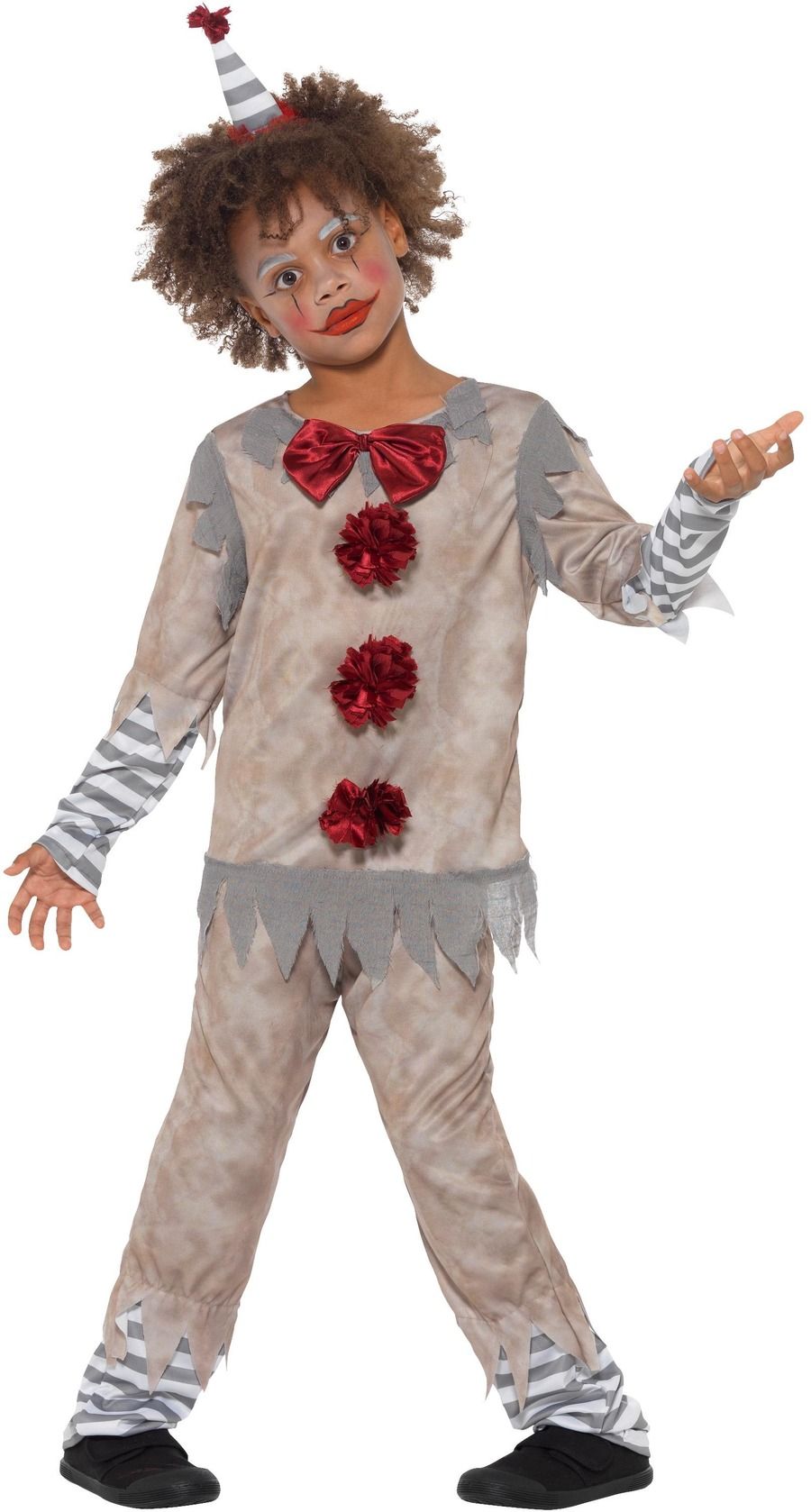 Smiffys Vintage Clown Kostüm für Jungen – Grau-Weiß-Rot - Fasnacht24.ch