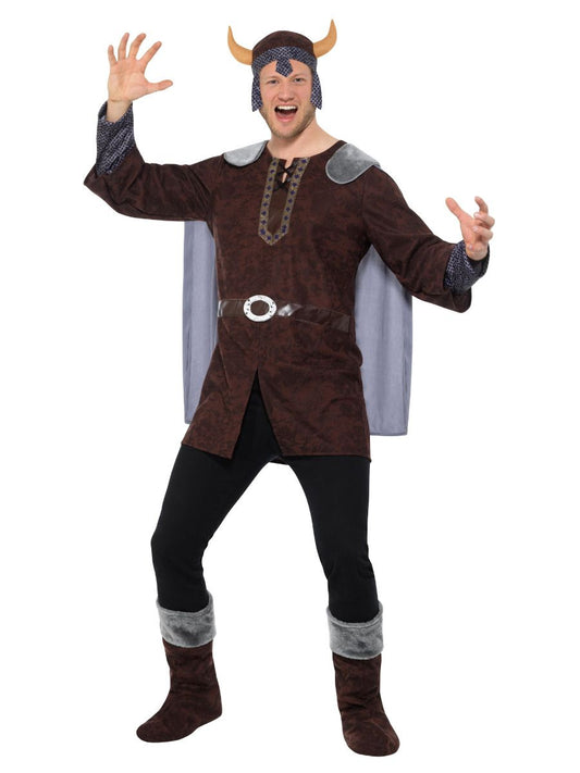 Smiffys Wikinger Kostüm Herren – Braun Mit Cape Und Hut - Fasnacht24.ch