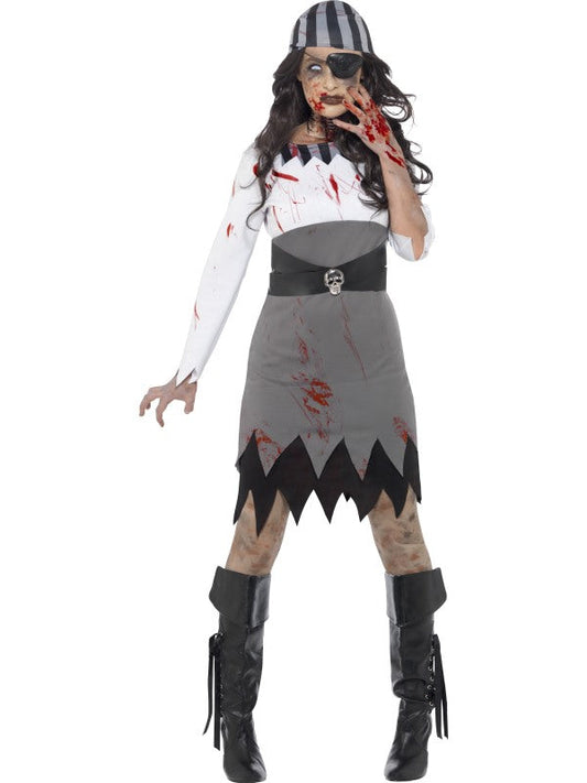 Smiffys Zombie Piratin Damenkostüm Blutiges Grau Grösse M - Fasnacht24.ch – Produktansicht