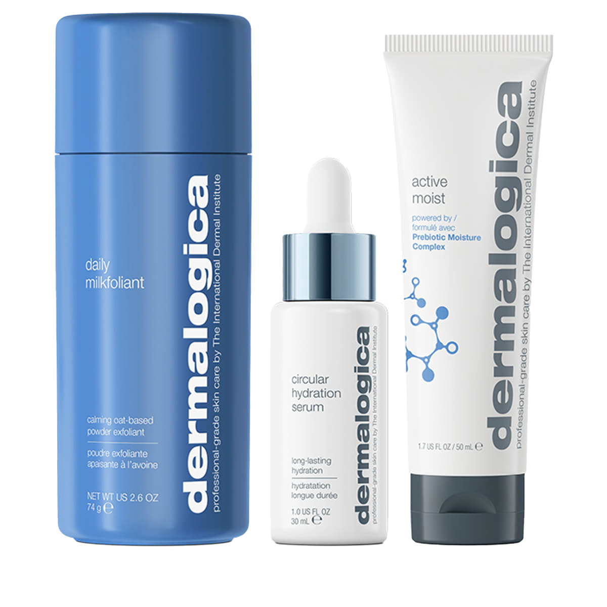 Dermalogica Smooth + Hydrate Set mit Daily Milkfoliant, Active Moist und Circular Hydration Serum