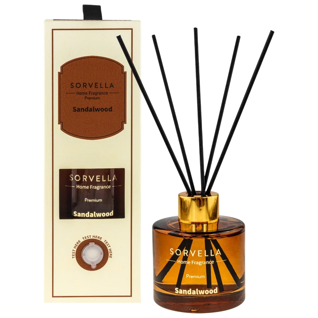 Sorvella, Sandal Wood, Duftstäbchen, Aroma-Rattanstäbchen-Diffusor, 120 ml