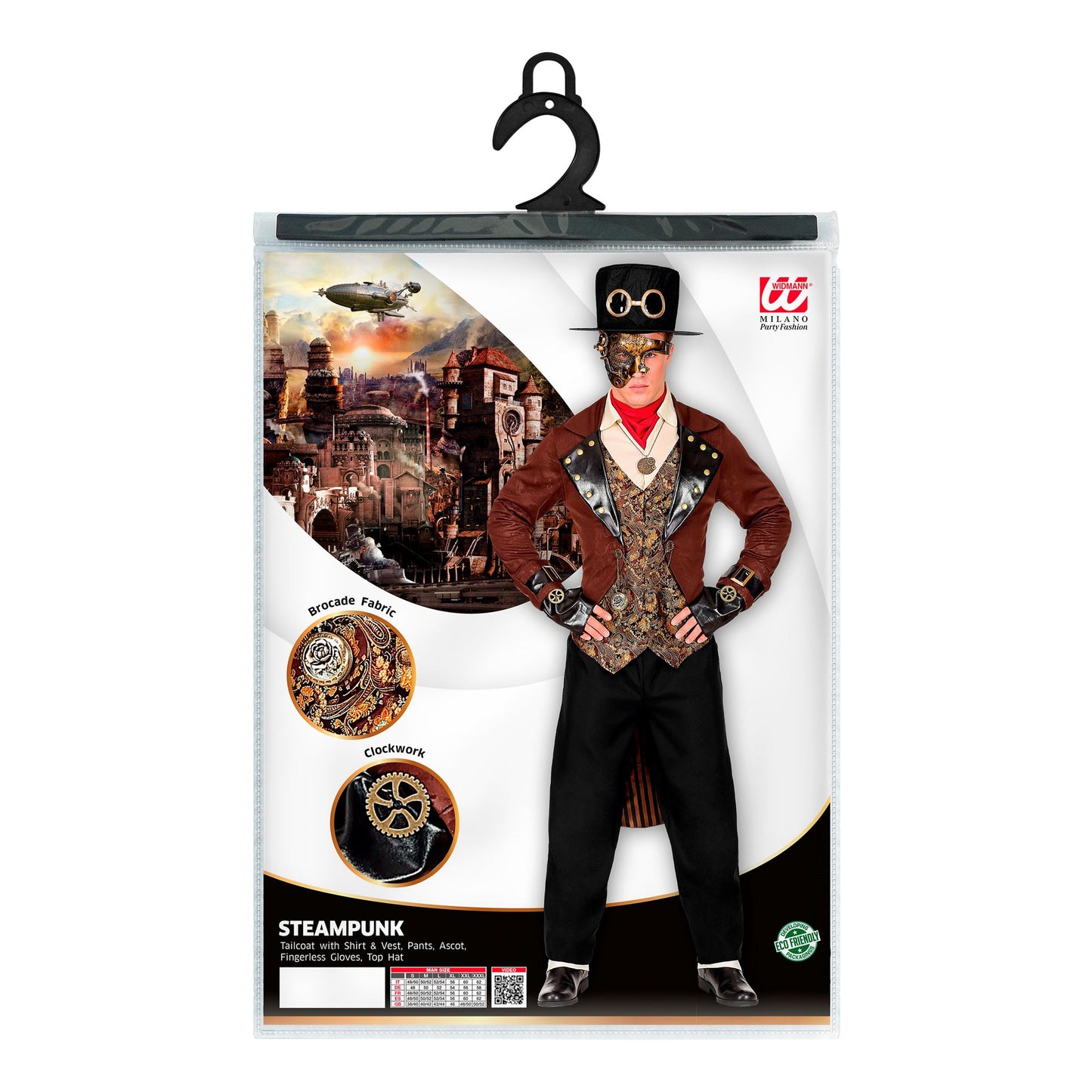 "STEAMPUNK" (Frack mit Hemd und Weste, Hose, Ascot, fingerlose Handschuhe, Zylinder) – Ansicht 5
