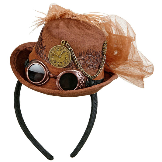 "STEAMPUNK MINIZYLINDER" in Wildlederoptik – Vorderansicht