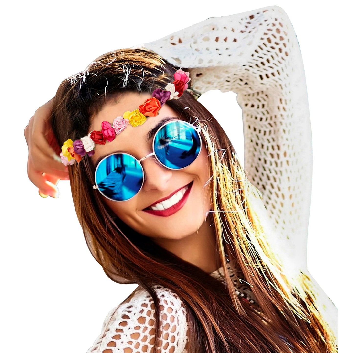 "STIRNBAND / HAARBAND MIT BUNTEN BLUMEN" – Ansicht 4