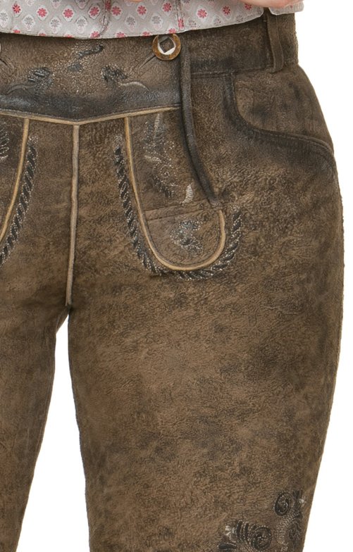 Lederhose Damen Piper Stein Geäscht – Stockerpoint Braunes Premiumleder - Fasnacht24.ch
