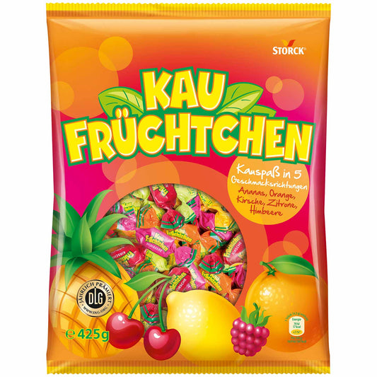 Storck Kau Früchtchen 425g Kaubonbons ohne künstliche Farbstoffe – Produktansicht