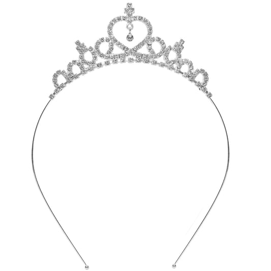 "STRASS TIARA / DIADEM MIT ANHÄNGER" in Kindergröße – Vorderansicht