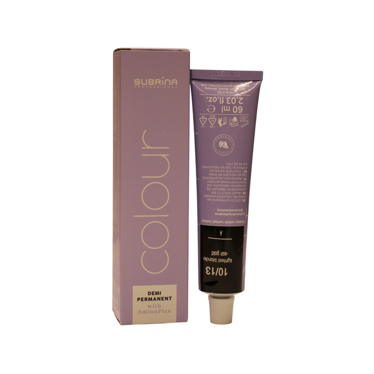 Subrina Professional, Demi Permanent Colour, Demi-permanente Haarfarbe, 10/13 Lightest Ash Golden Blonde, 60 ml