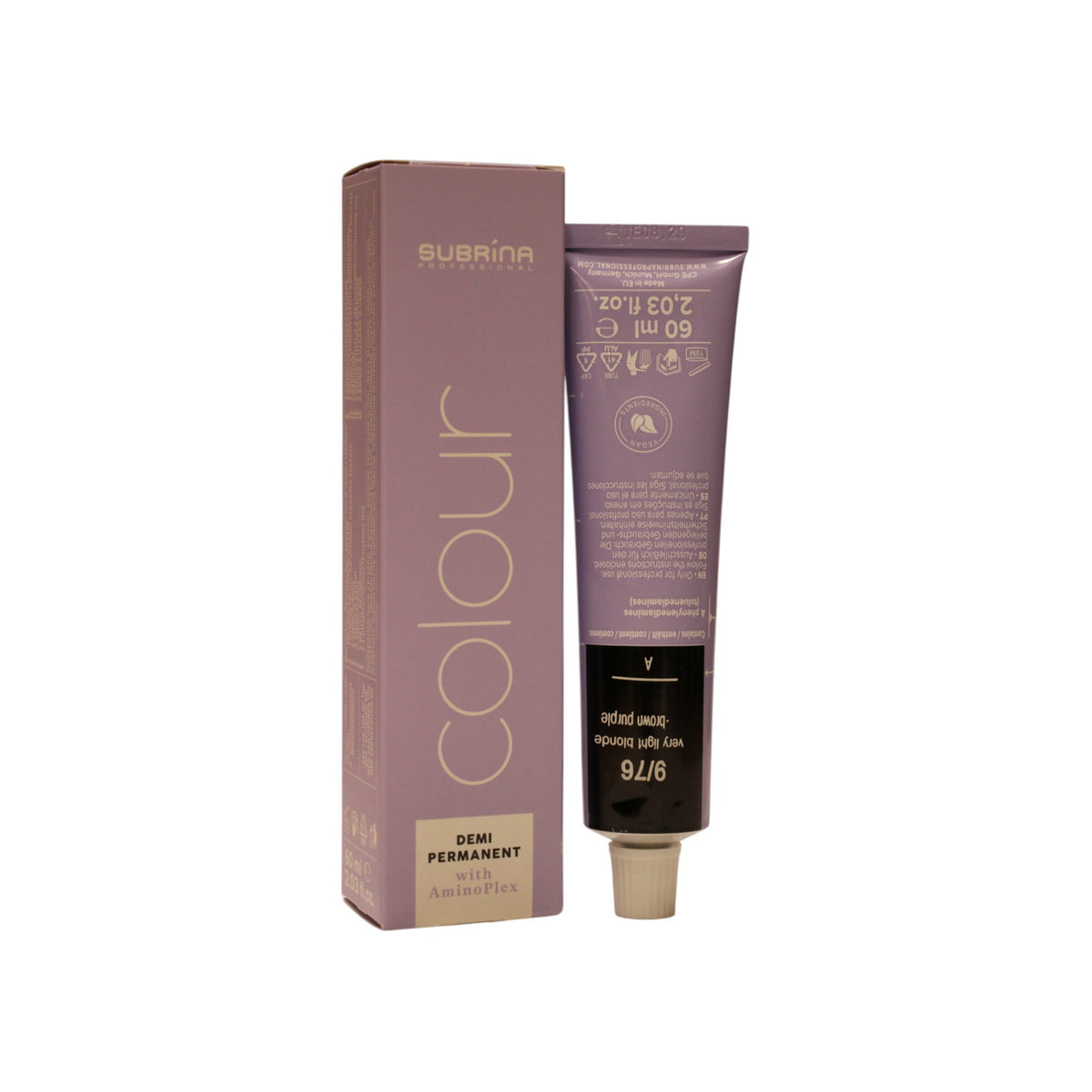 Subrina Professional demi-permanente Haarfarbe 9/76 Very Light Pearl Violet Blonde 60 ml
