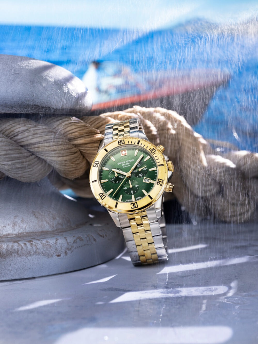 SWISS ALPINE MILITARY 7024-9144 Chronograph Armbanduhr 38 mm ansicht-3