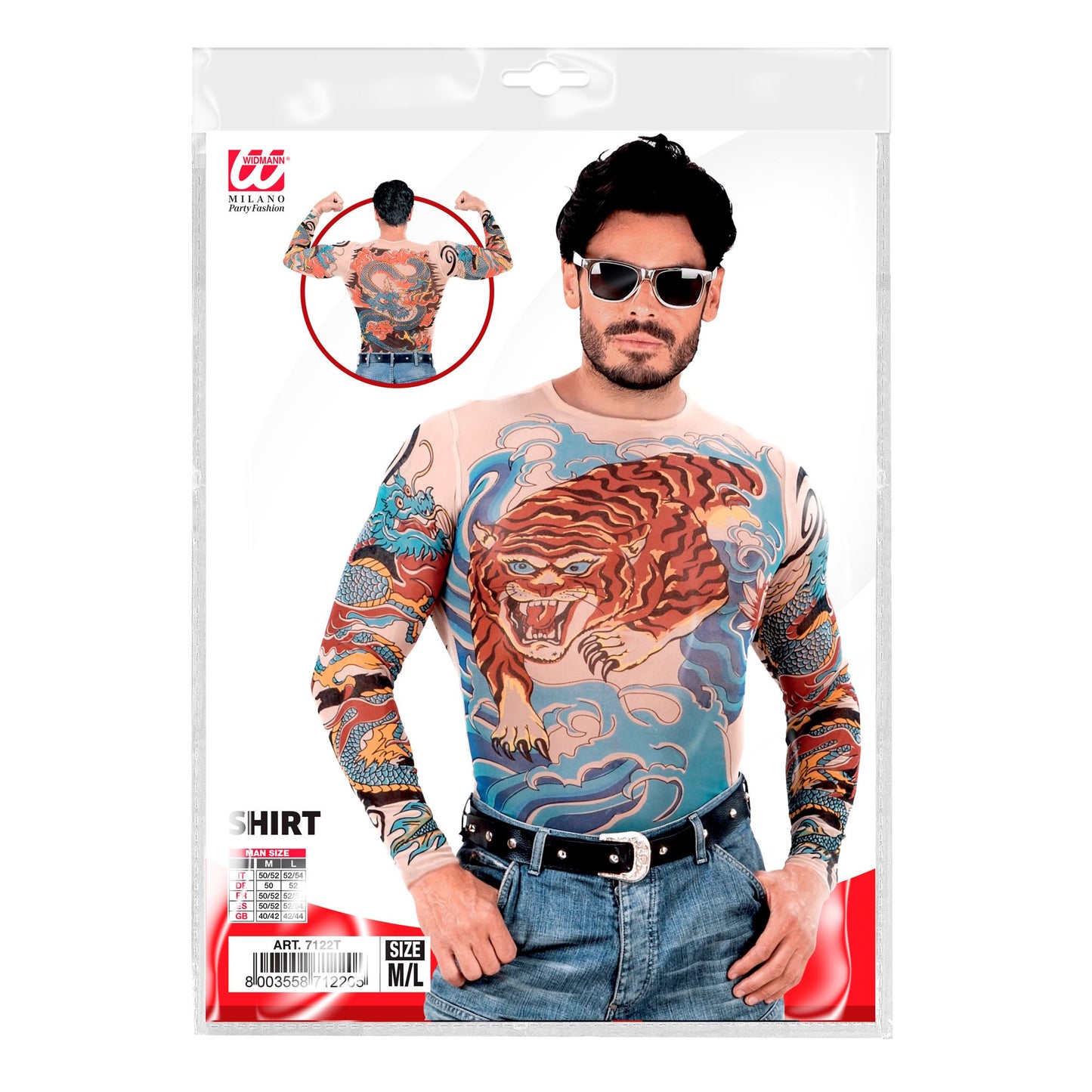 "TATTOOSHIRT TIGER UND DRACHEN" realistischer Effekt – Ansicht 3