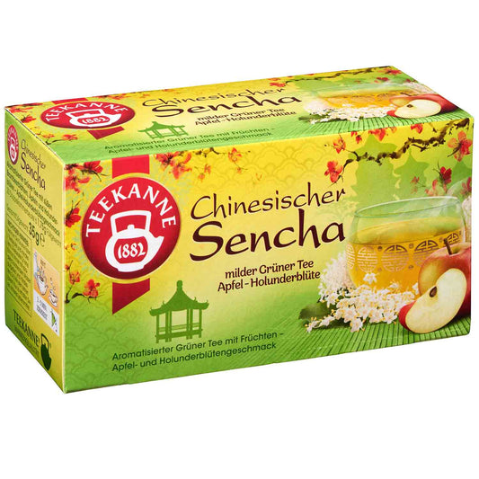 Teekanne Chinesischer Sencha 20er Einzelbeutel Grüntee Apfel-Holunderblüte