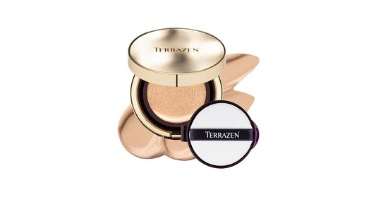Terrazen Terrazen, Perfect Finish Cushion, Strahlender Abschluss, Cremige Foundation, 21, Hellbeige, SPF 50+, 15 g Regular