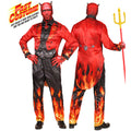 "TEUFEL FAST COSTUME" (Oberteil, Hose, Handschuhe, Maske mit Horn) – Vorderansicht