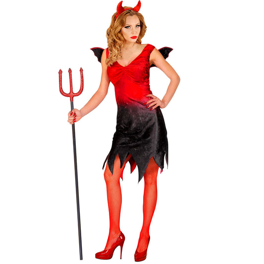 "TEUFELIN" (Kleid mit Flügeln, Hörner) – Vorderansicht