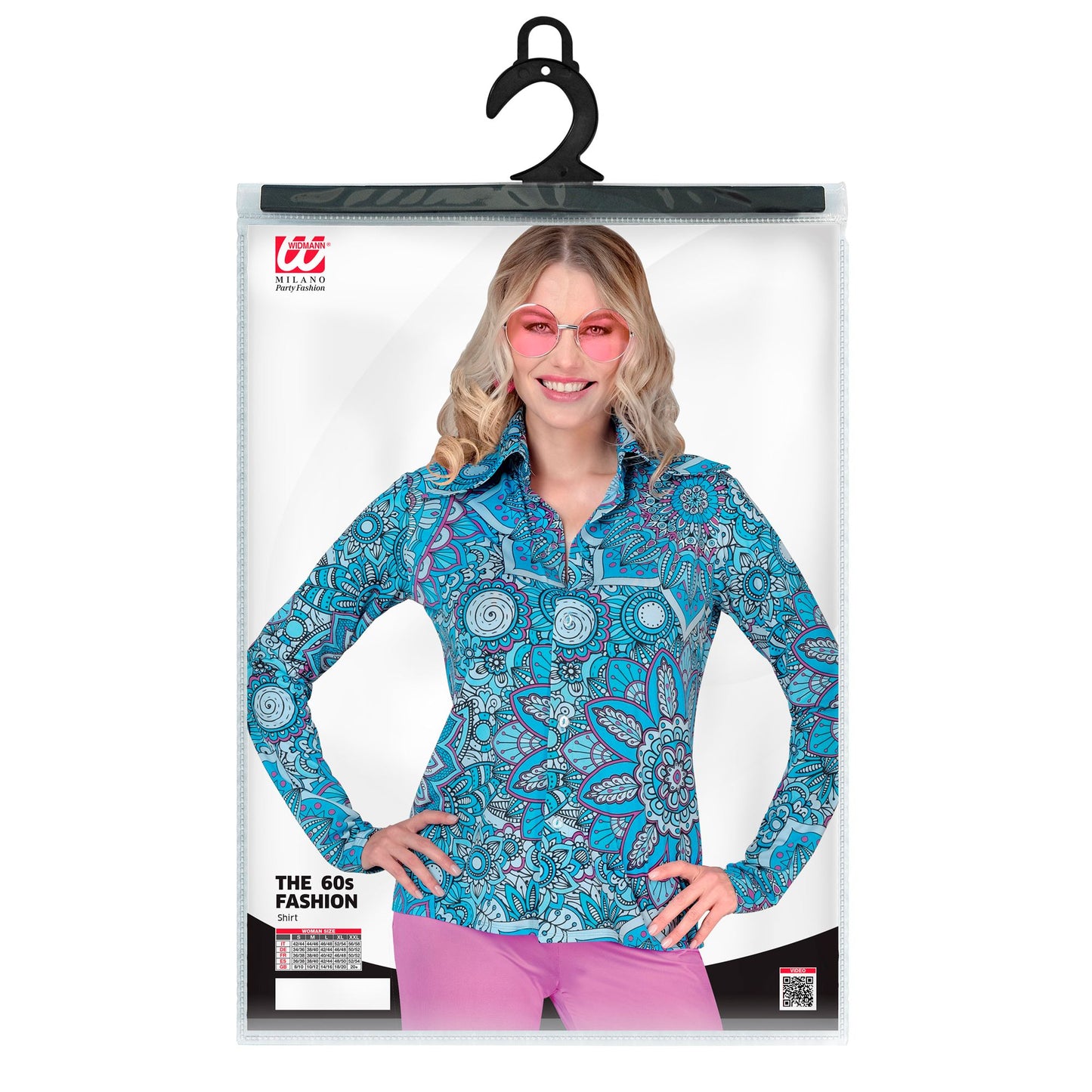"THE 60s FASHION - blue mandala" (Bluse) – Detailansicht