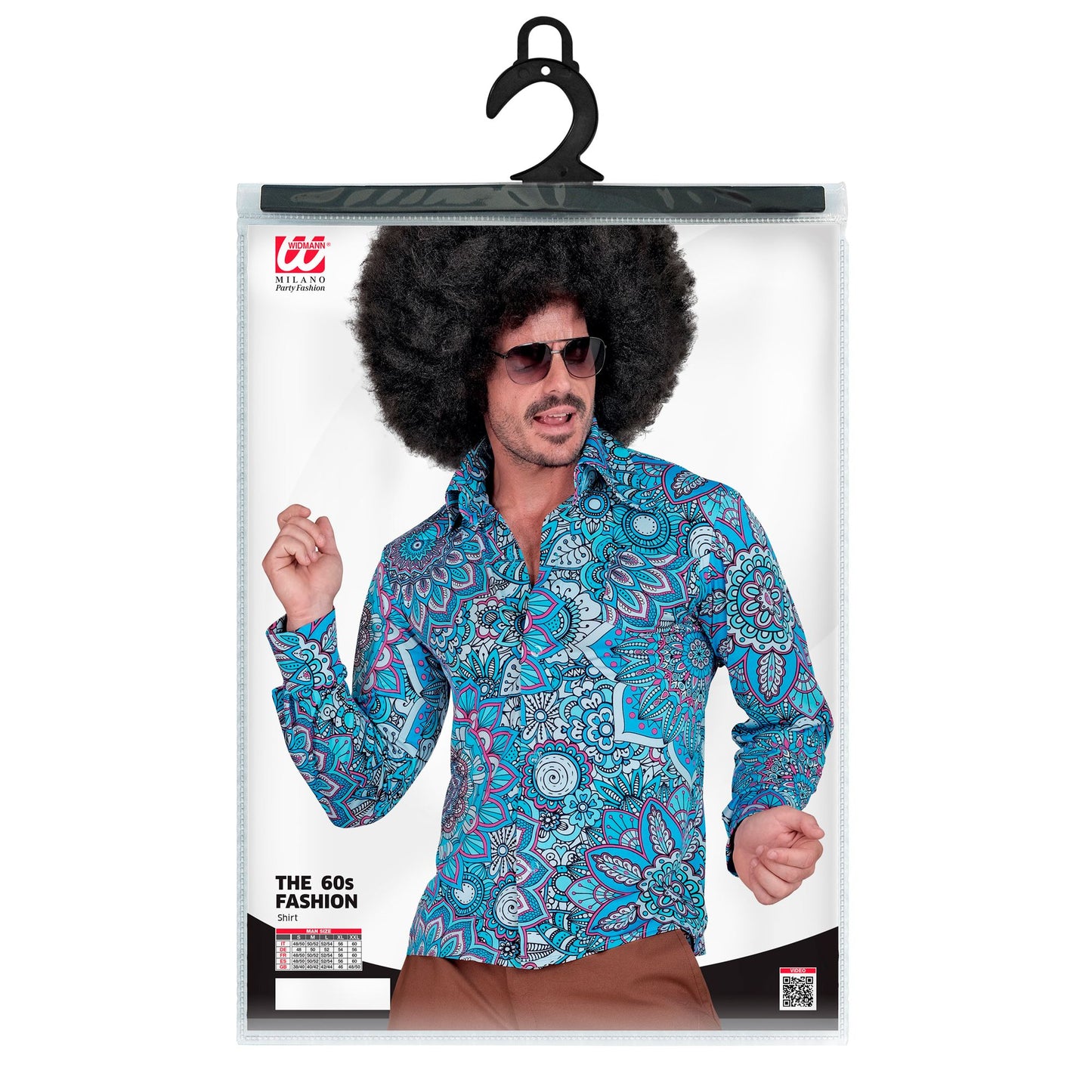 "THE 60s FASHION -blue mandala" (Hemd) – Detailansicht